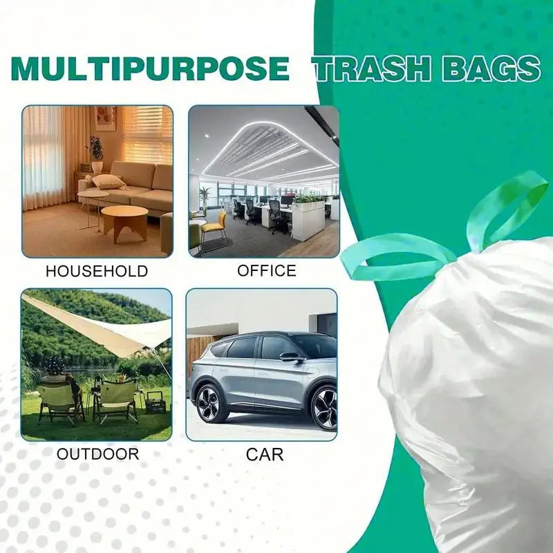 【Summerwins】Count Ultra Strong 13Gallon Trash Bags, Individually Folded Tall Kitchen Trashbags Resist Leaks, Punctures, Ripsdrawstring,Office,Outdoors,Party,Petlovers,Summerwins