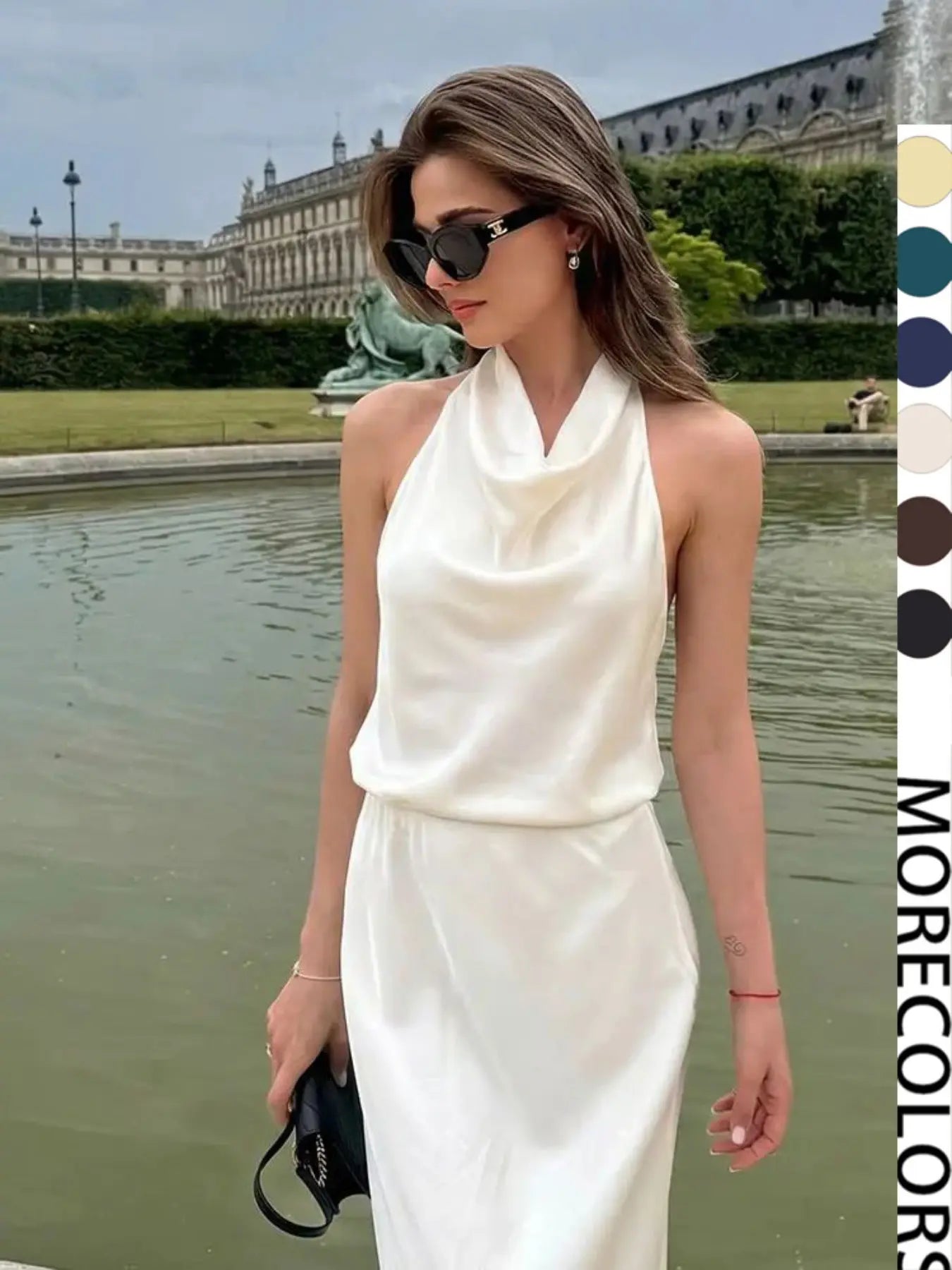 Women'S Fashion Halter Satin Solid Tank Top, Sexy Backless Bodycon Party Vest, Summer Holiday Trendy Y2K Fit Women'S Top, Womenswear