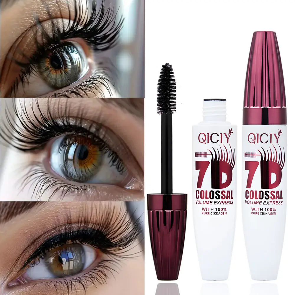 7D Waterproof Mascara - 24H Extreme Volume & Curl, Smudge-Resistant Lift for Natural False Lash Effect