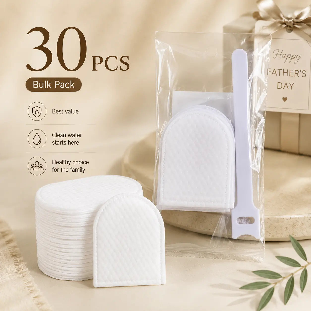 Faucet Filter Cotton Replacement Pads, Universal Sink Tap Water Filter Refill with Installation Strap, Disposable Faucet Splash Filter for Kitchen Bathroom Sink, 10/20/30 PCS