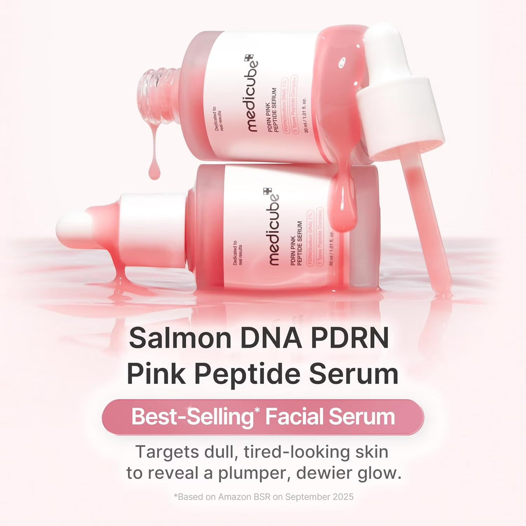 PDRN Pink Peptide Serum, Hydrating Korean Face Serum, 1.01 Fl Oz