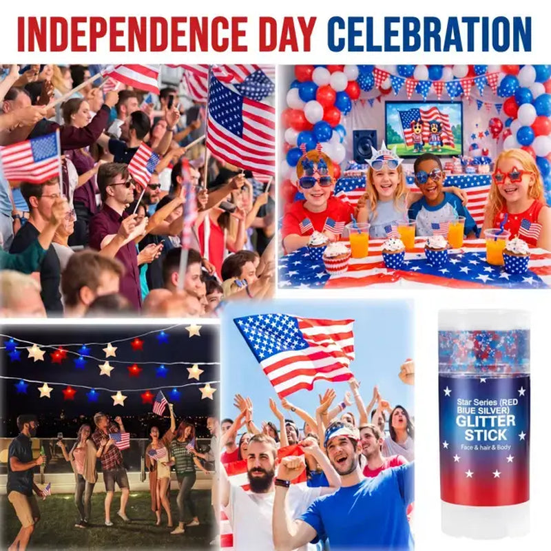 4Th of July Glitter Stick, Body & Hair Sparkle for Independence Day Parties, Festivals & Fun Holiday Looks
