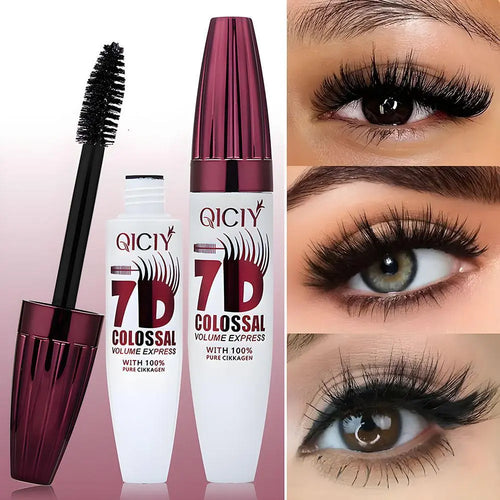 7D Waterproof Mascara - 24H Extreme Volume & Curl, Smudge-Resistant Lift for Natural False Lash Effect