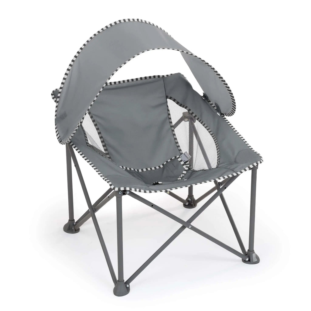 Bright Starts Pop ‘N Chill Travel Seat – Lightweight Foldable Baby Seat with Canopy, UPF 50+ Sun Protection, 3-Point Harness, Machine Washable Pad, Multiple Color Options, Newborn to 6 Months
