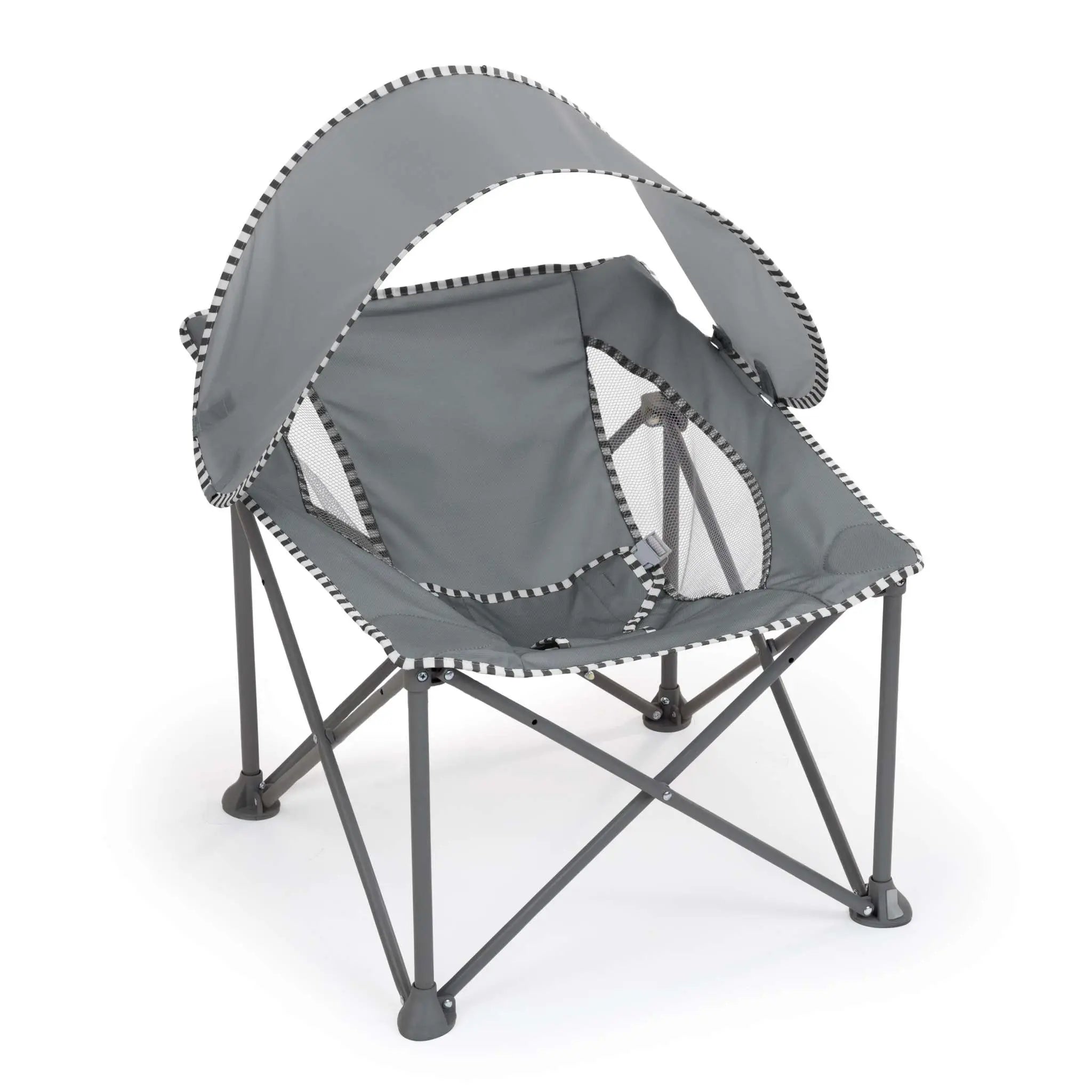 Bright Starts Pop ‘N Chill Travel Seat – Lightweight Foldable Baby Seat with Canopy, UPF 50+ Sun Protection, 3-Point Harness, Machine Washable Pad, Multiple Color Options, Newborn to 6 Months