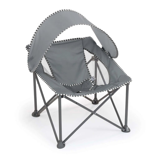 Bright Starts Pop ‘N Chill Travel Seat – Lightweight Foldable Baby Seat with Canopy, UPF 50+ Sun Protection, 3-Point Harness, Machine Washable Pad, Multiple Color Options, Newborn to 6 Months