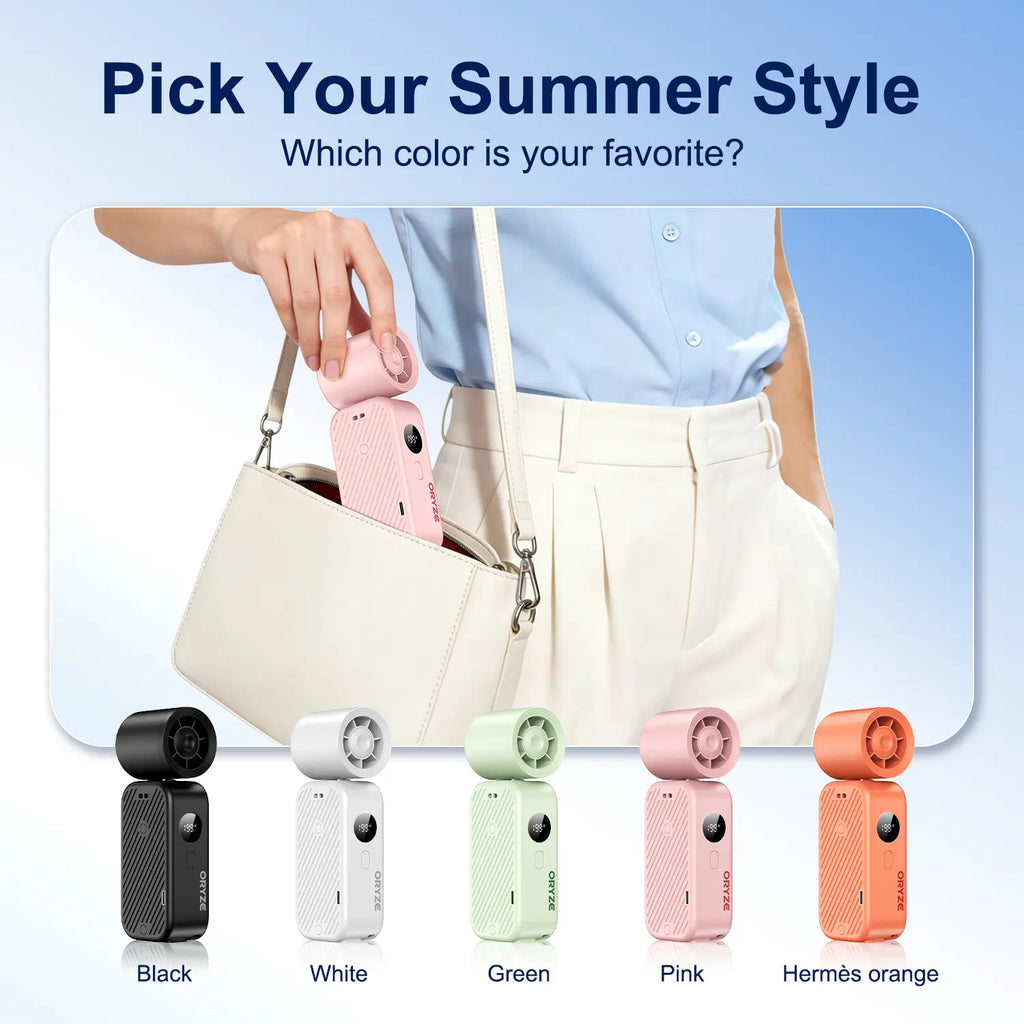 Handheld High Speed Fan 5-In-1 Rechargeable, 199°Adjustable Airflow, USB Cooling, Perfect Fortravel, Office,And Personal Use Protection Dealsforyoudays