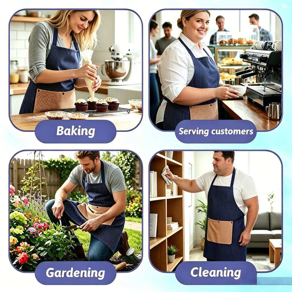 Kitchen Apron with a Detachable Towel, Unisex, Strapless Design for Easy Wearing and Removal, with Storage Pockets, Made of Three-Layer Composite Fabric, a Great Cooking Helper for the Whole Family.