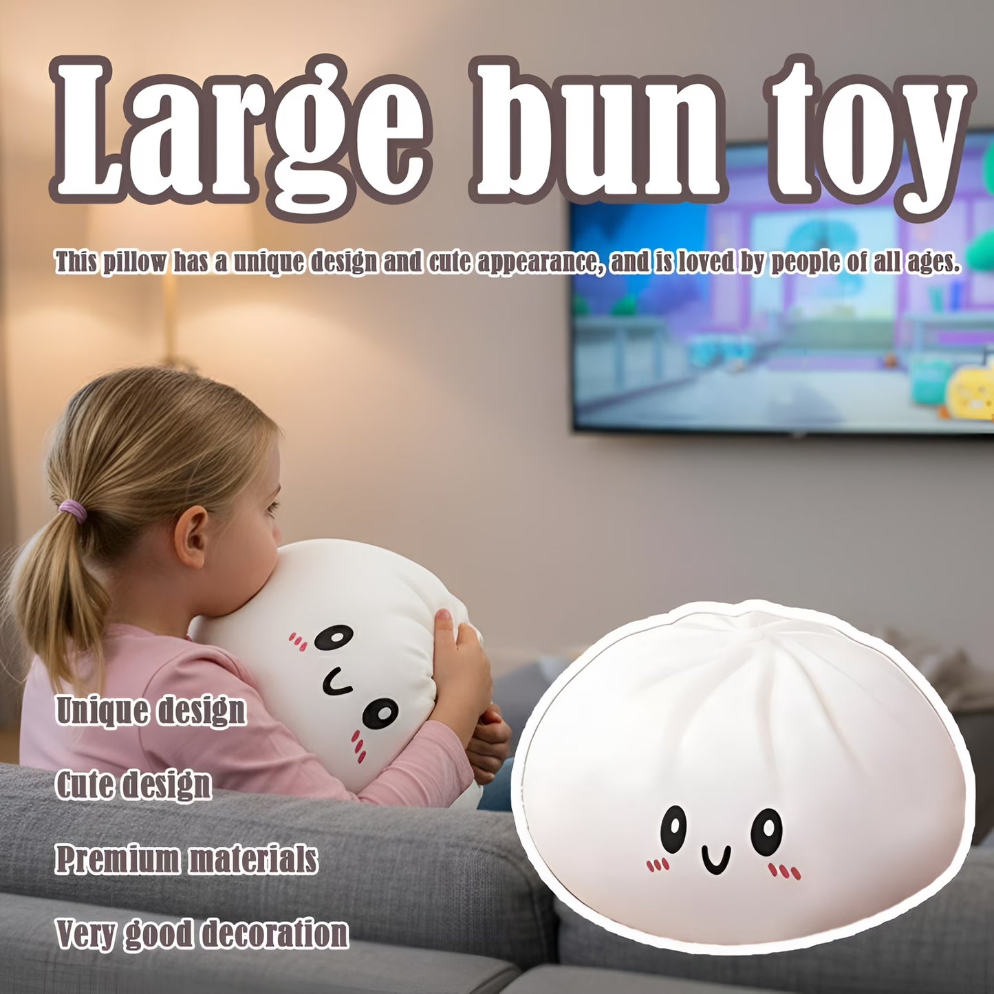 Giant Dumpling Squeeze without Steamer Box,Jumbo Dumpling Squeeze Toys,Jumbo Dumplings Stress Ball,Large Decompression Squeeze Toys,For Anxiety Relief