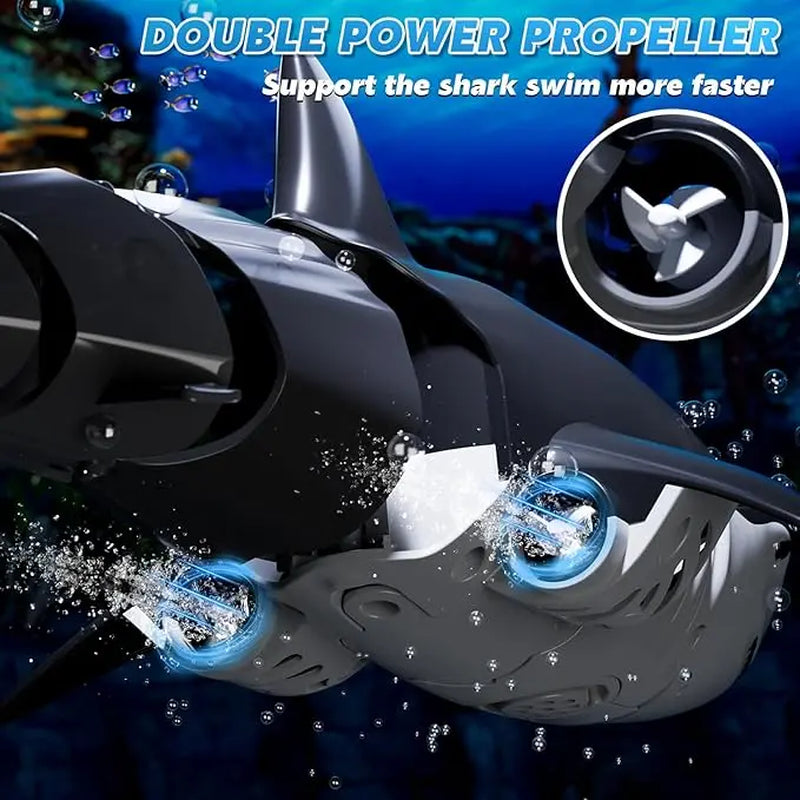 Remote Control Mosasaurus Shark Toys for Boys Kids, 1:18 Scale High Simulation Shark for Pool, 2.4Ghz Electric RC Shark Boat Fish Toys with Light & Spray, Toy Shark Gifts for 6 7 8 9 Year Olds Kid Boys Men Girls