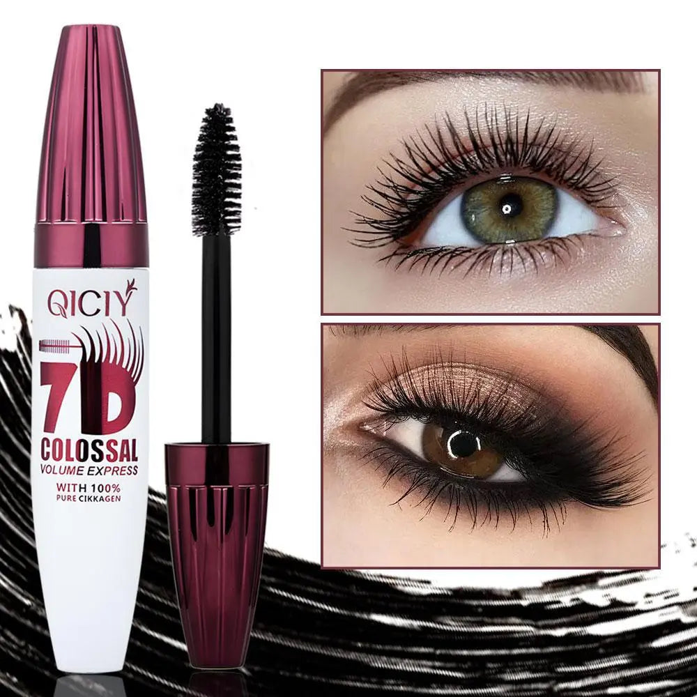 7D Waterproof Mascara - 24H Extreme Volume & Curl, Smudge-Resistant Lift for Natural False Lash Effect