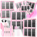 YIDUO 1560Pcs Lash Clusters Extension Kit – 9 Styles (30D/40D/50D/60D/80D/100D/150D/200D/300D), Mixed Fluffy Individual Lashes with Lash Book, Multi-Volume & High Cost-Effectiveness, Includes Bond & Seal, Beginners & Professionals Cosmetic Dealsforyoudays