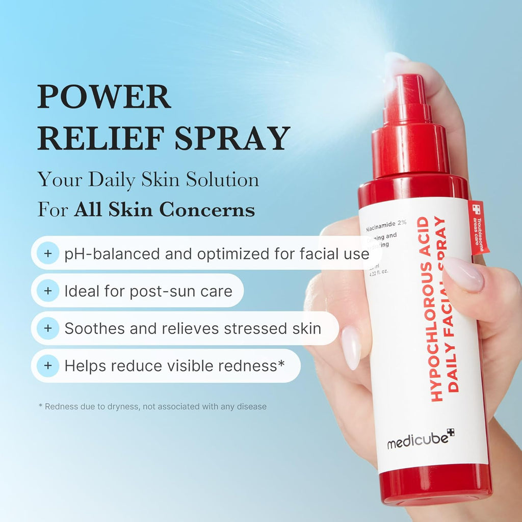 Calming & Barrier Comfort Duo: 3H Daily Relief Cream and Hypochlorous Acid Power Soothing Spray | Daily Soothing & Post-Care Hydration Routine