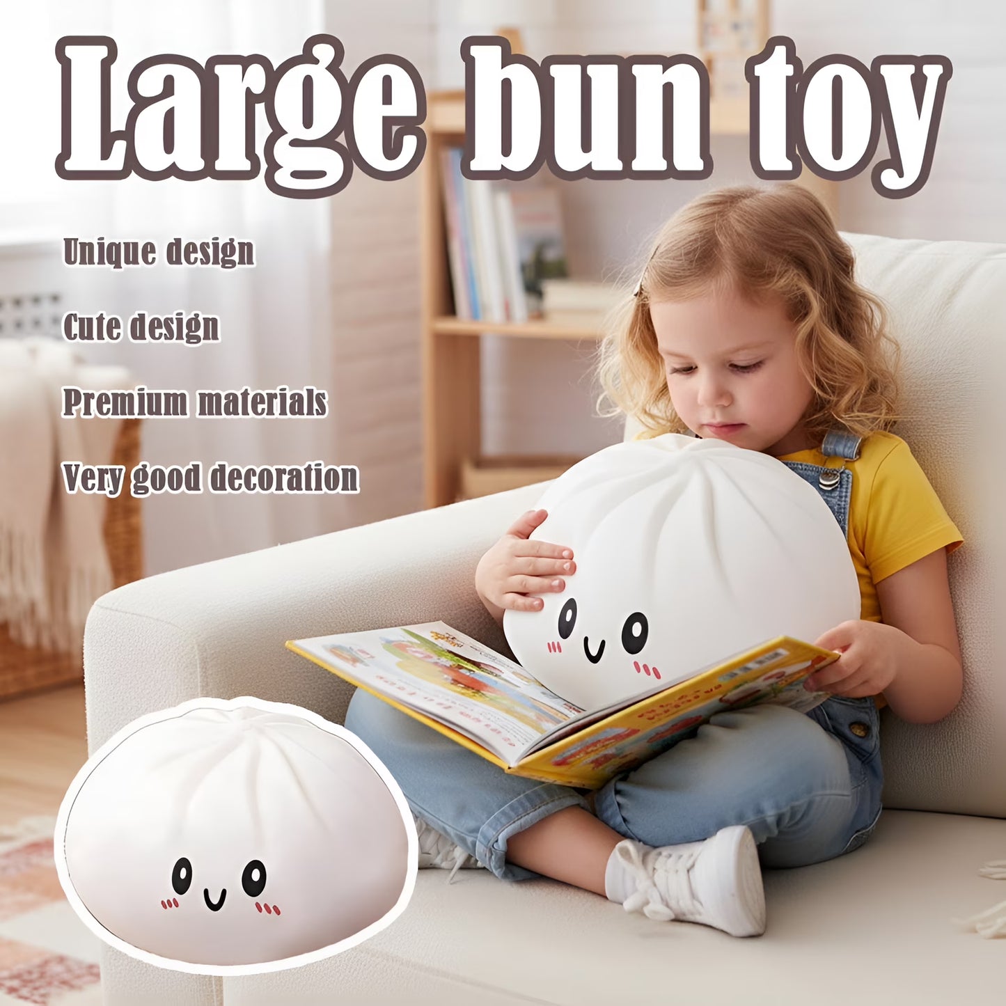 Giant Dumpling Squeeze without Steamer Box,Jumbo Dumpling Squeeze Toys,Jumbo Dumplings Stress Ball,Large Decompression Squeeze Toys,For Anxiety Relief