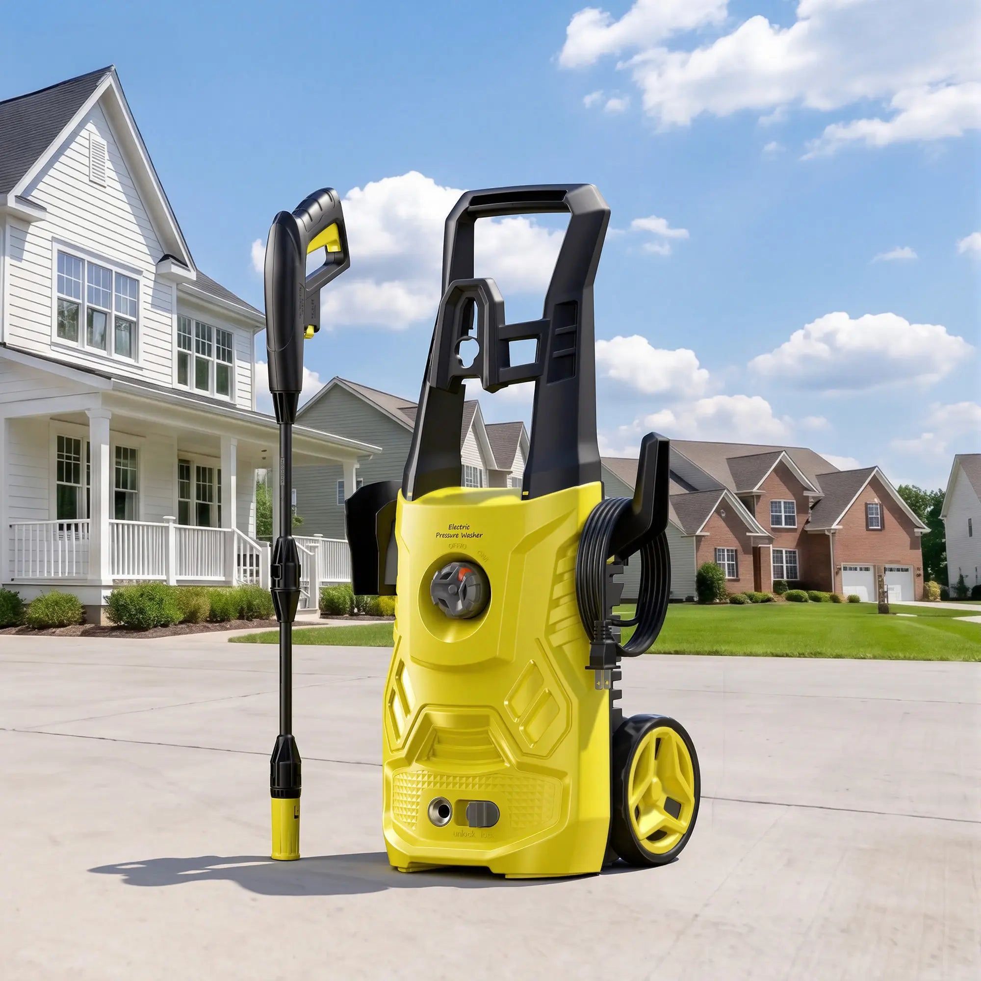 2.6 GPM 2600PSI Electric Pressure Washer with Foam Cannon for Cleaning Cars , Driveways, Decks, Fences, Patios & Outdoor Cleaning, 3 Wand Lengths 1600W Portable Pressure Cleaner Fathersdaygift