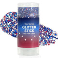 4Th of July Red White Blue Glitter Stick, Body & Hair Sparkle Makeup for Independence Day Party, Parade, Festival & Fireworks Look