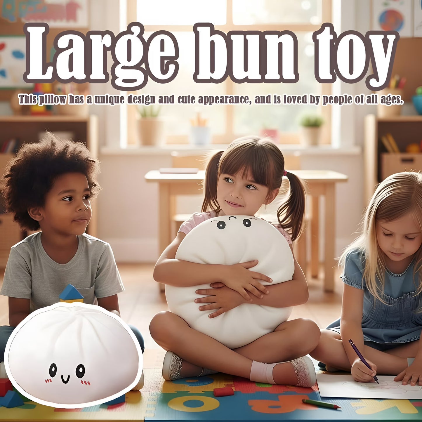 Giant Dumpling Squeeze without Steamer Box,Jumbo Dumpling Squeeze Toys,Jumbo Dumplings Stress Ball,Large Decompression Squeeze Toys,For Anxiety Relief