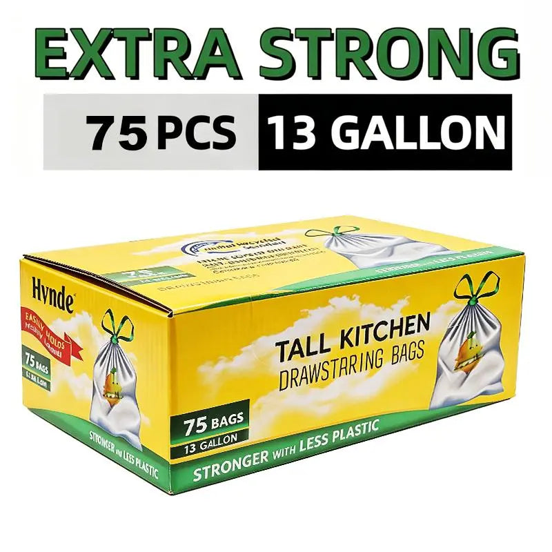 【Summerwins】Count Ultra Strong 13Gallon Trash Bags, Individually Folded Tall Kitchen Trashbags Resist Leaks, Punctures, Ripsdrawstring,Office,Outdoors,Party,Petlovers,Summerwins