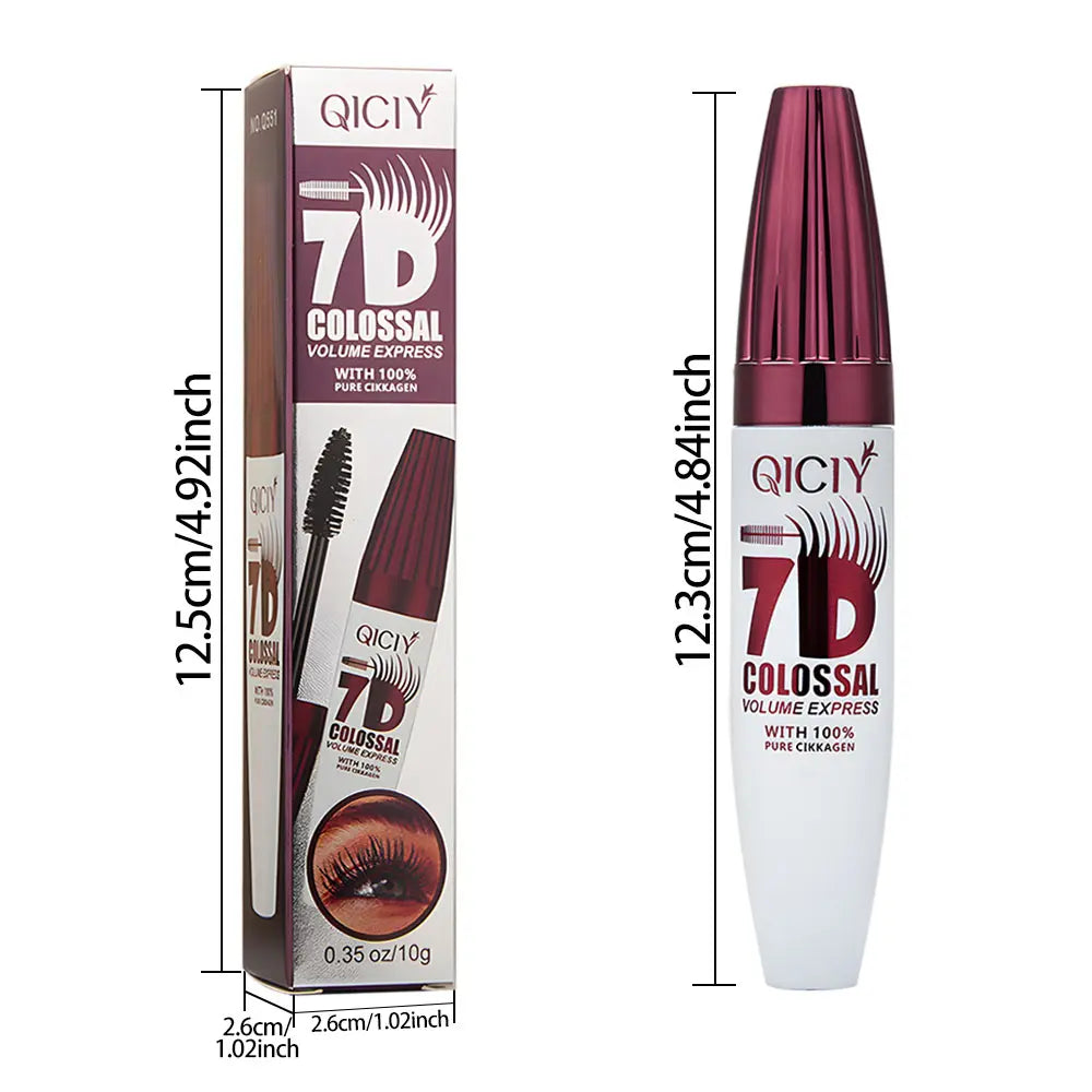 7D Waterproof Mascara - 24H Extreme Volume & Curl, Smudge-Resistant Lift for Natural False Lash Effect