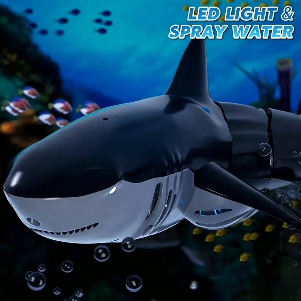 Remote Control Mosasaurus Shark Toys for Boys Kids, 1:18 Scale High Simulation Shark for Pool, 2.4Ghz Electric RC Shark Boat Fish Toys with Light & Spray, Toy Shark Gifts for 6 7 8 9 Year Olds Kid Boys Men Girls