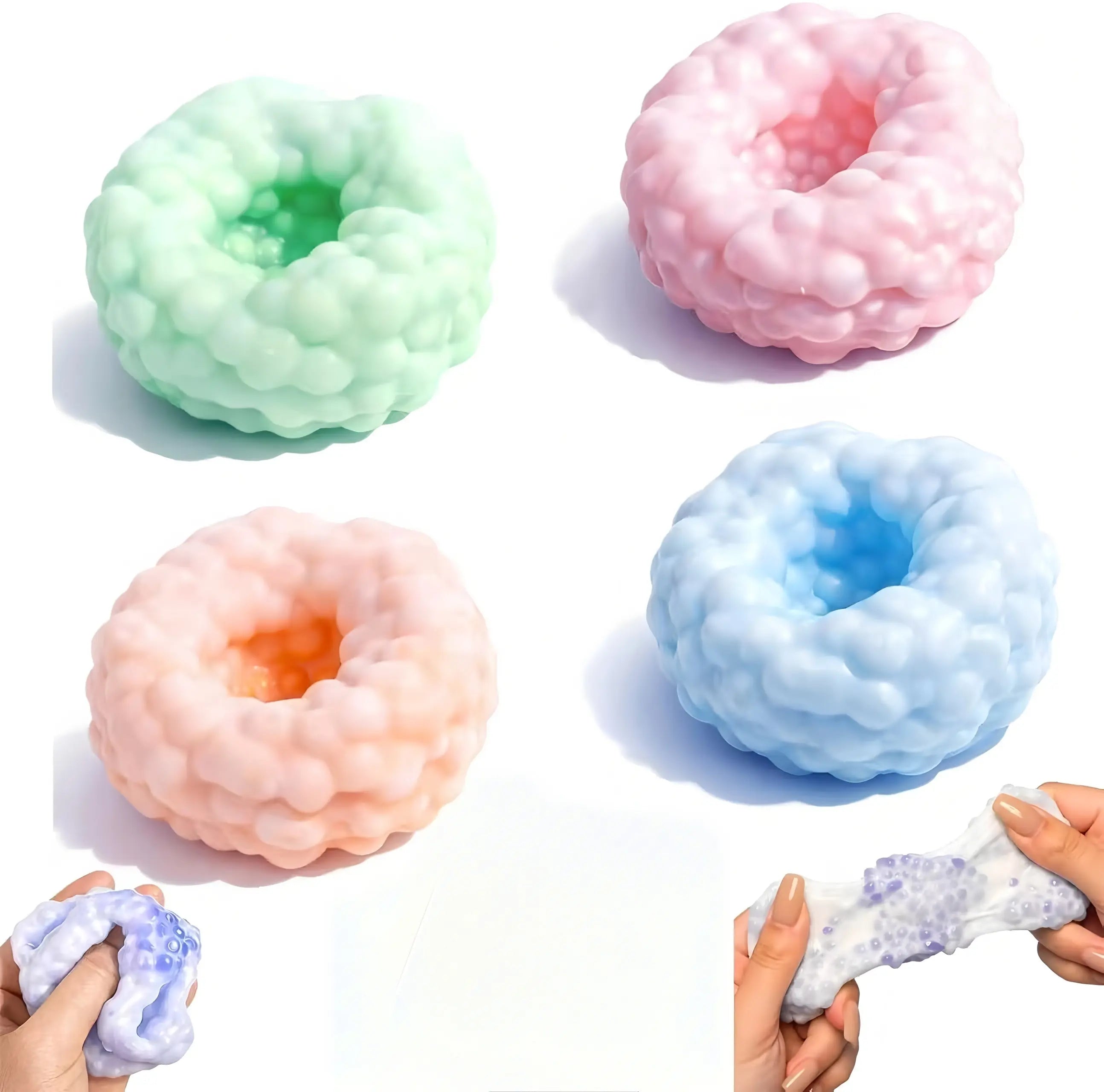 Crunchy Beaded Squishy Stress Ball, ASMR Smoothie Squeeze Toy, Anxiety Relief Fidget Toy for Adults & Kids, Party Favors Employee Gifts