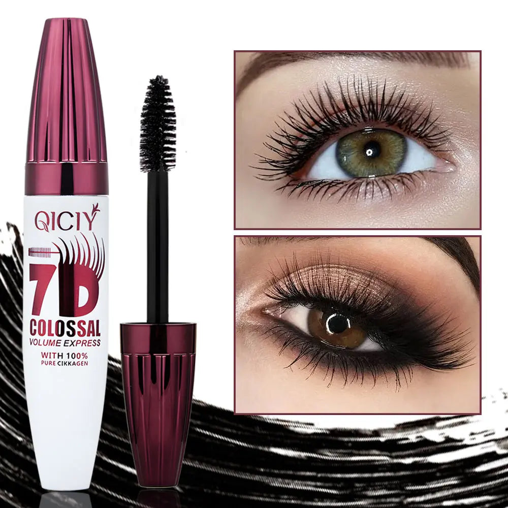 7D Waterproof Mascara - 24H Extreme Volume & Curl, Smudge-Resistant Lift for Natural False Lash Effect