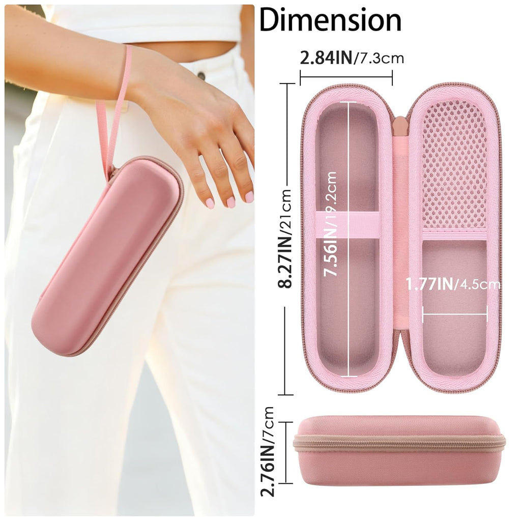 For Medicube Booster Pro 6-In-1 Real Glass Glow Beauty Massager Protective Hard Case, Travel Storage Organizer for Women, Shockproof & Water-Resistant EVA Shell, Pink -