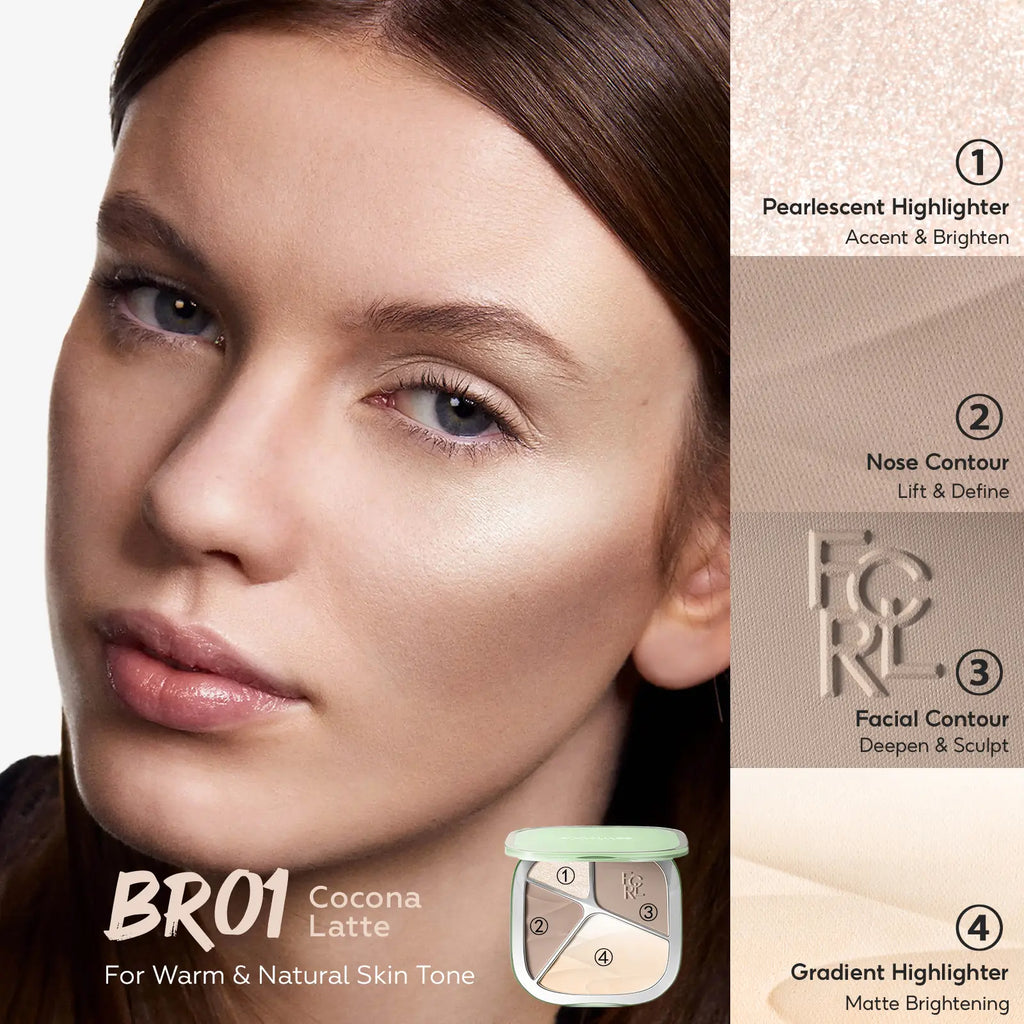 FOCALLURE Gradient Highlighter Contour Palette