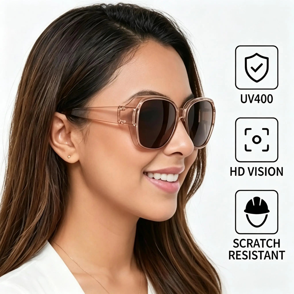 Retro Over-Glasses Sunglasses 2 Pack, Oversized Fit-Over Shades for Men Women, Wear Alone or over Prescription Glasses, Driving & Travel