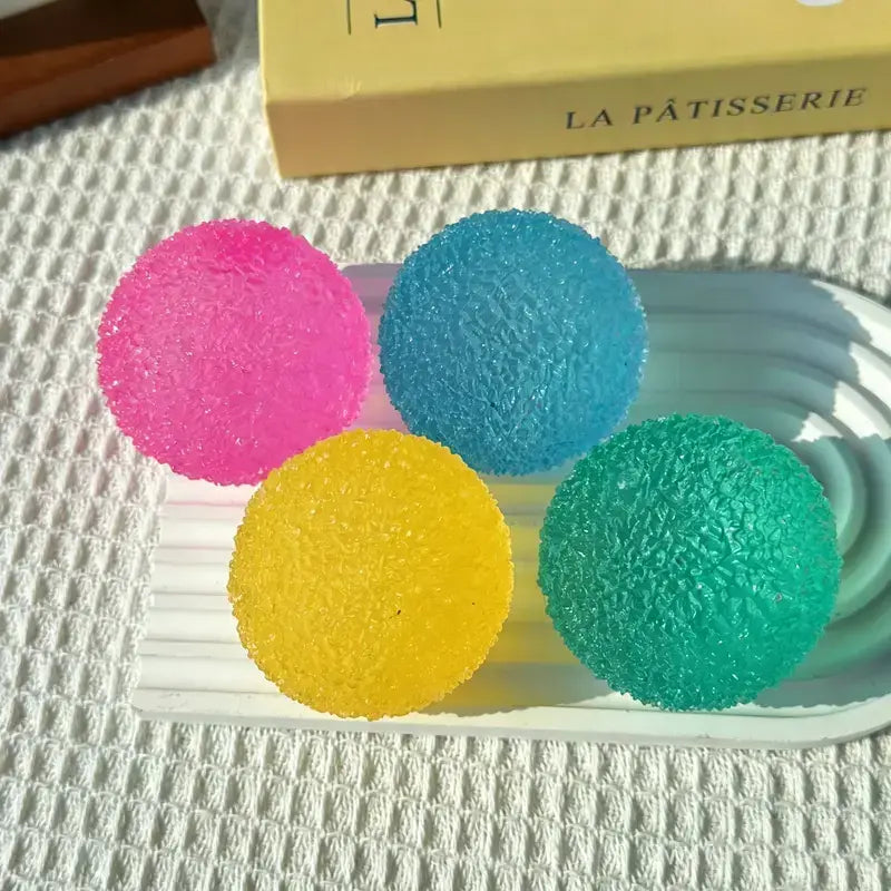 4-Piece Set Mystery Squishy Fun Box,Blind Box Malt Sugar Stress Relief Fidget Toys, Handmade Crystal Mochi Ball Squishies, Soft Stress Relief Fidgeting Toy, Anxiety Fidgets Sensory Play Set for Relaxing & Gifting