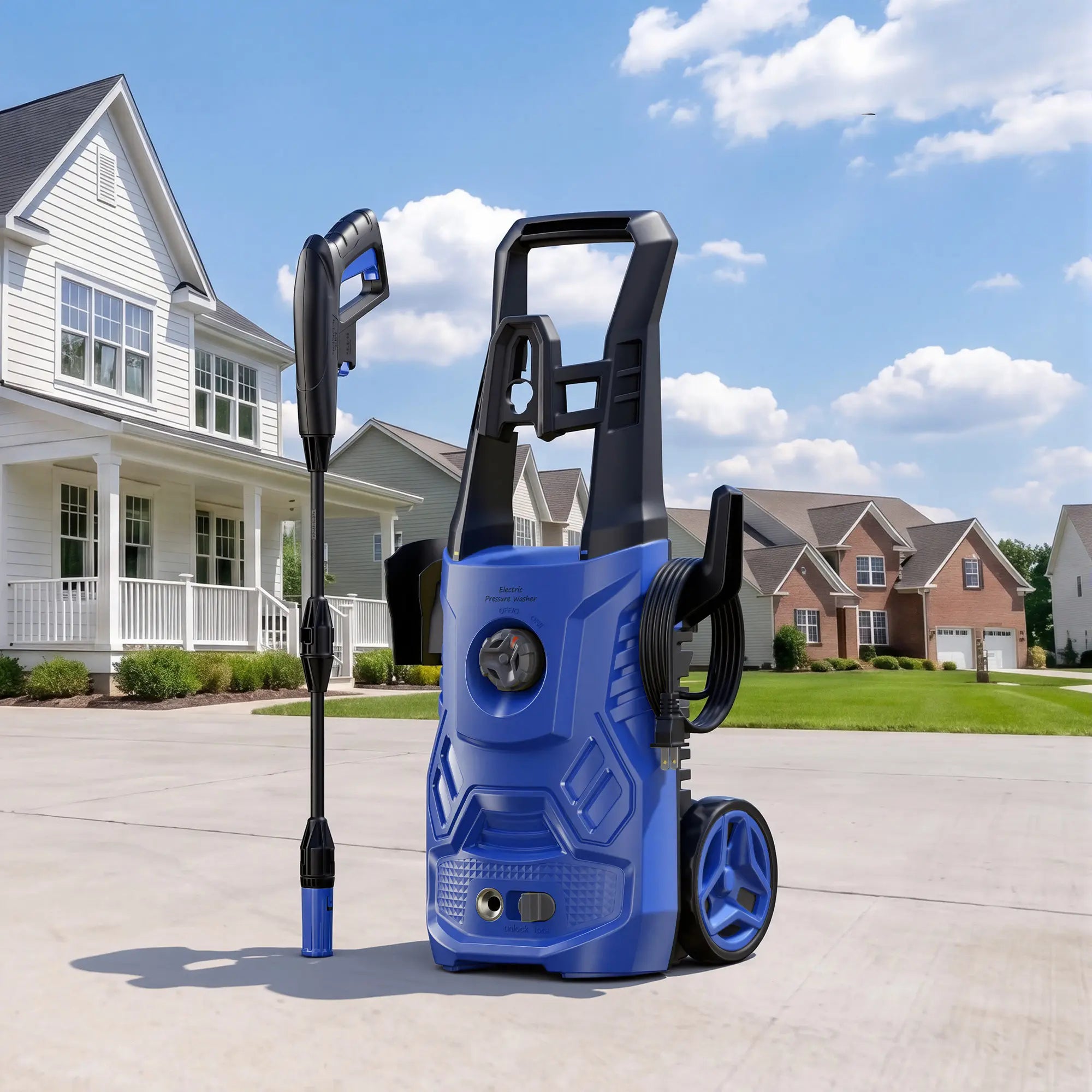 2.6 GPM 2600PSI Electric Pressure Washer with Foam Cannon for Cleaning Cars , Driveways, Decks, Fences, Patios & Outdoor Cleaning, 3 Wand Lengths 1600W Portable Pressure Cleaner Fathersdaygift