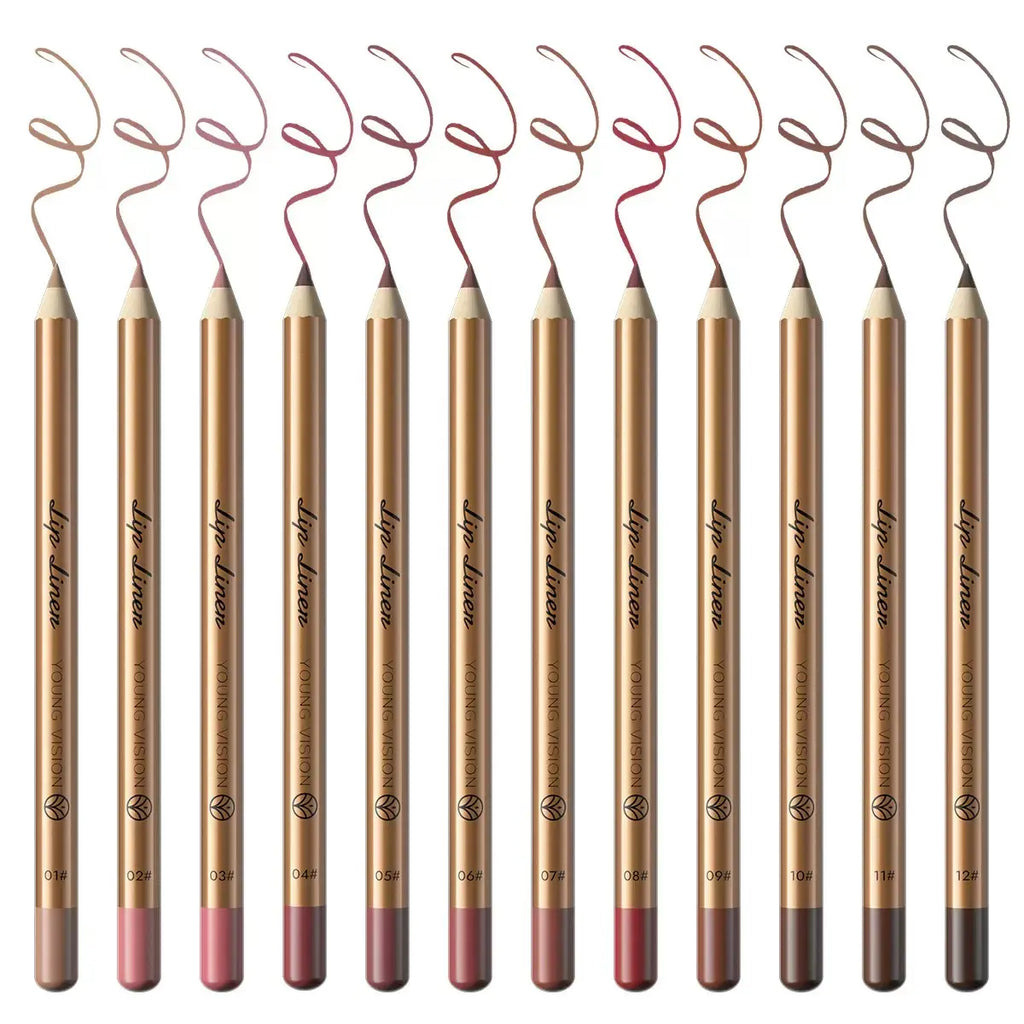 Easy Coloring Lip Liner Pencil Set, 12Pcs/Box Matte Lip Liners, Long-Lasting Matte Lipliner for All Occasions, Lip Makeup Cosmetic Kit, Lip Product