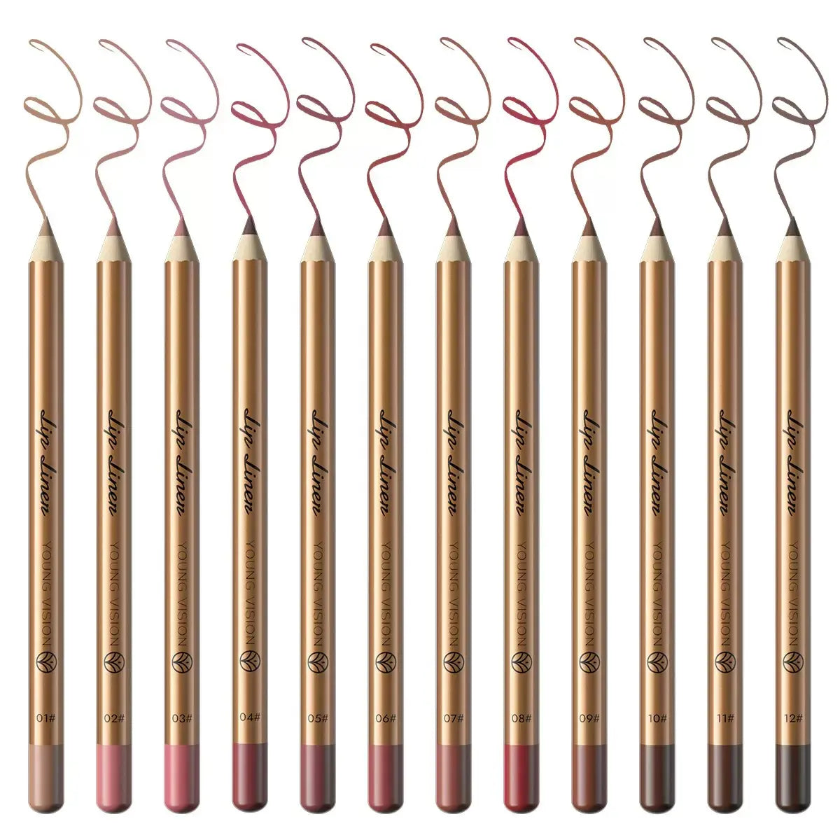Easy Coloring Lip Liner Pencil Set, 12Pcs/Box Matte Lip Liners, Long-Lasting Matte Lipliner for All Occasions, Lip Makeup Cosmetic Kit, Lip Product
