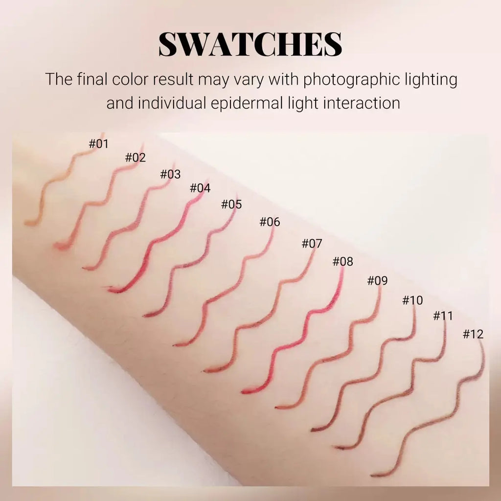 Easy Coloring Lip Liner Pencil Set, 12Pcs/Box Matte Lip Liners, Long-Lasting Matte Lipliner for All Occasions, Lip Makeup Cosmetic Kit, Lip Product