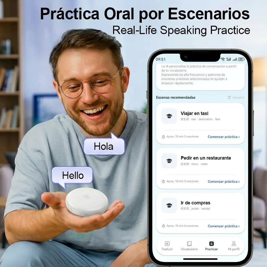 Spanish & English Practice Companion – Supports 165 Languages，Tu Compañero Para Practicar Español E Inglés – Soporta 165 Idiomas