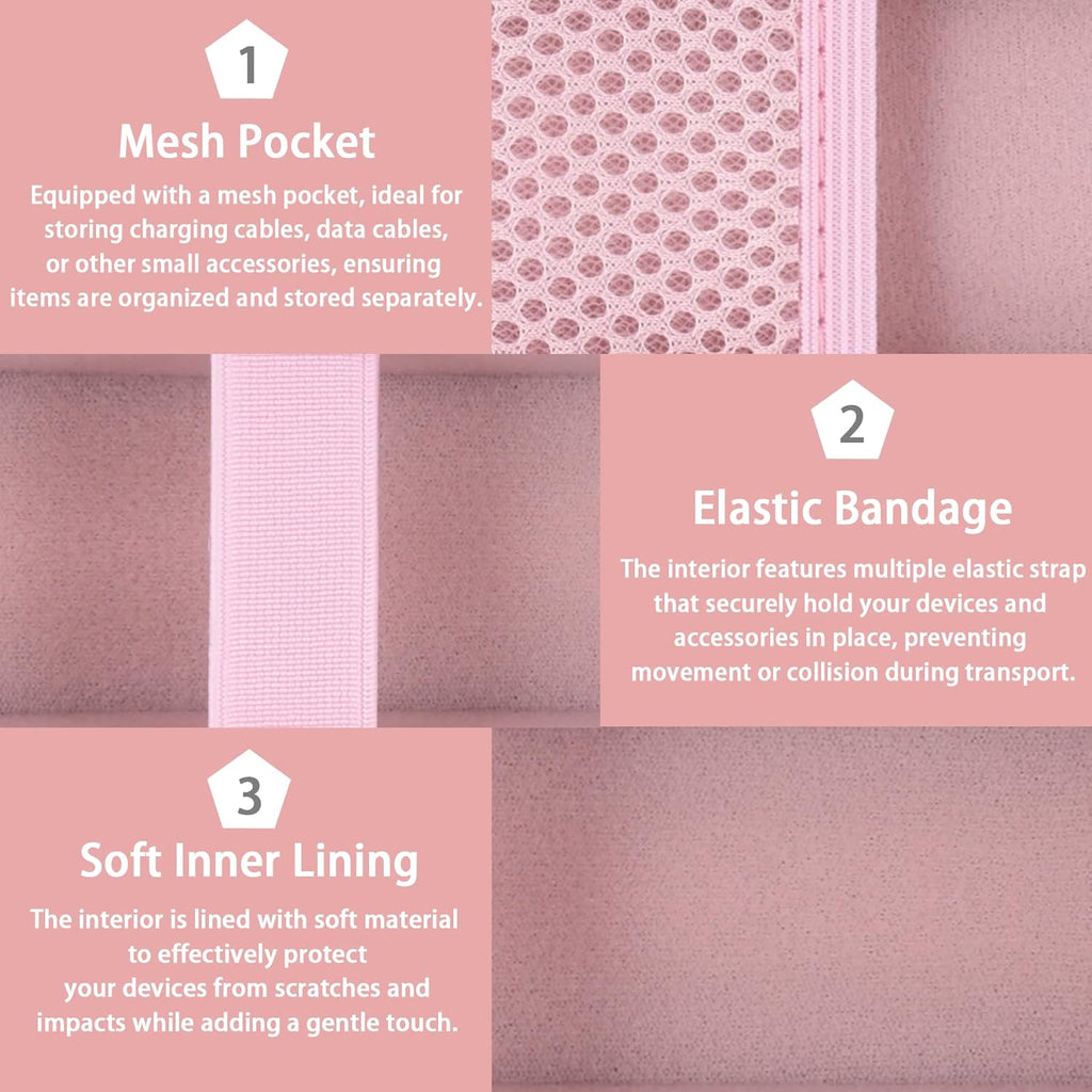 For Medicube Booster Pro 6-In-1 Real Glass Glow Beauty Massager Protective Hard Case, Travel Storage Organizer for Women, Shockproof & Water-Resistant EVA Shell, Pink -