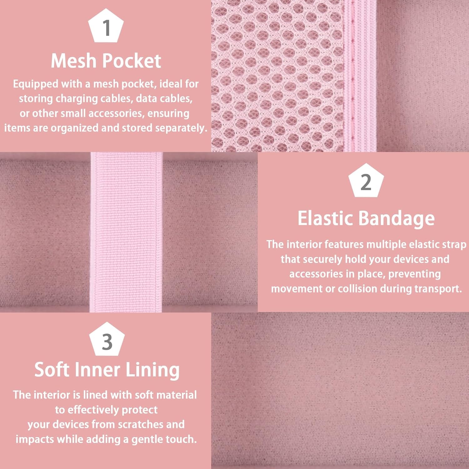 For Medicube Booster Pro 6-In-1 Real Glass Glow Beauty Massager Protective Hard Case, Travel Storage Organizer for Women, Shockproof & Water-Resistant EVA Shell, Pink -