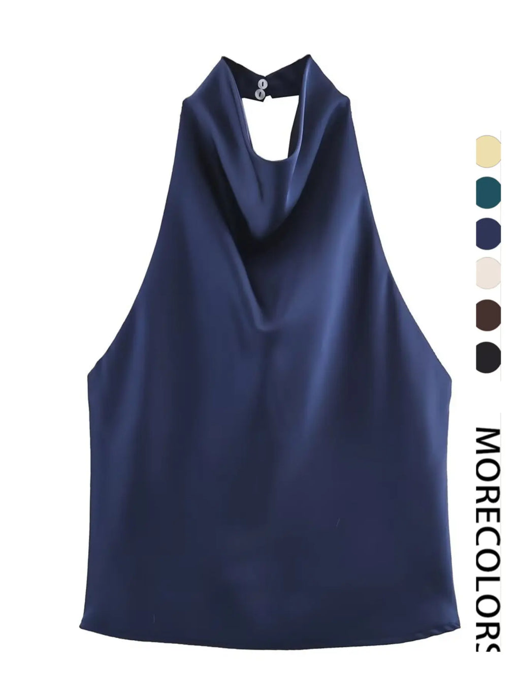 Women'S Fashion Halter Satin Solid Tank Top, Sexy Backless Bodycon Party Vest, Summer Holiday Trendy Y2K Fit Women'S Top, Womenswear