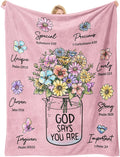 Christian Gifts for Women, Pink Christian Blanket with Flowers, Birthday Gifts for Women, Baptism Religious Mothers Day Spiritual Gifts for Sister Daughter Girls Mom Friend, Throw Blankets 60''X 50''