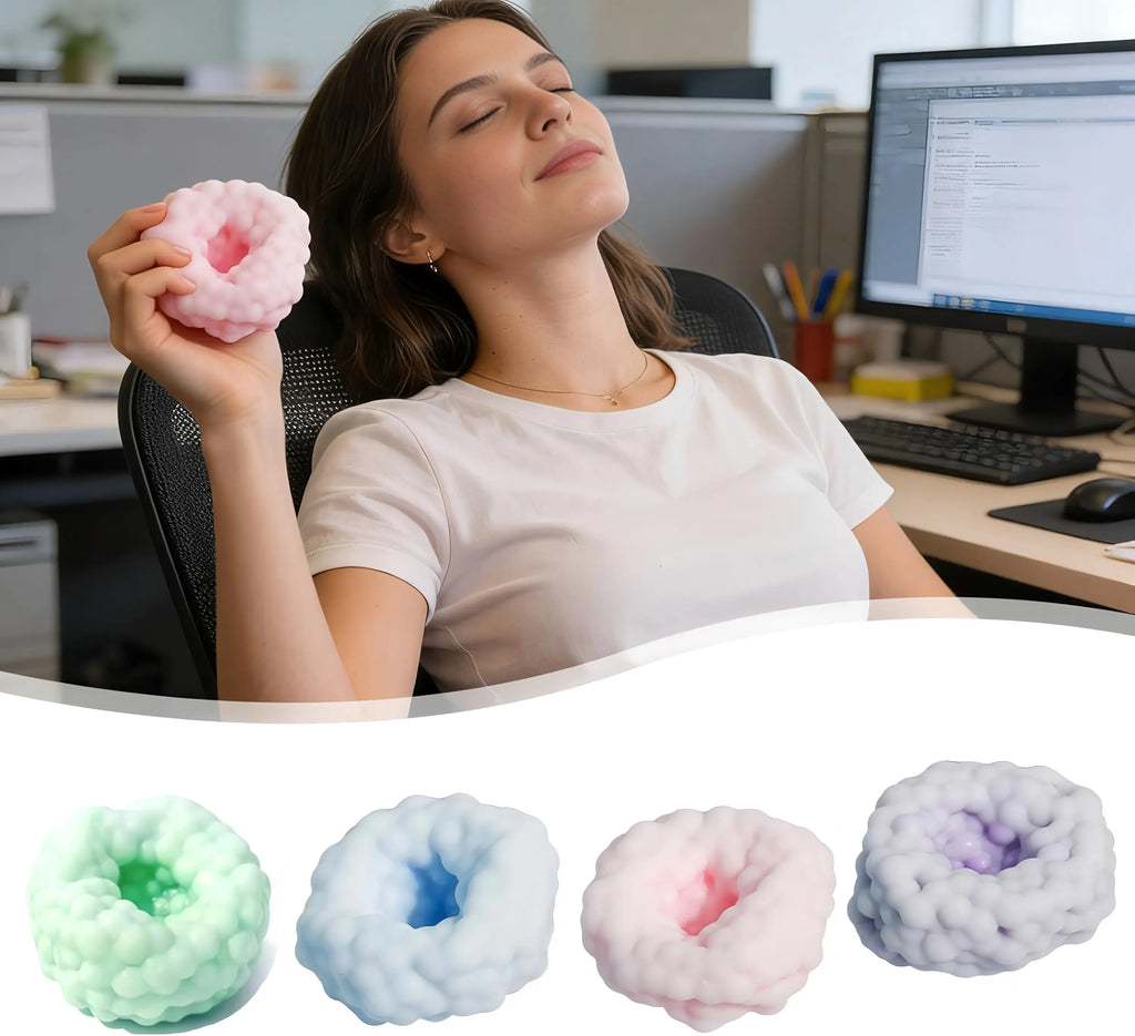 Crunchy Beaded Squishy Stress Ball, ASMR Smoothie Squeeze Toy, Anxiety Relief Fidget Toy for Adults & Kids, Party Favors Employee Gifts