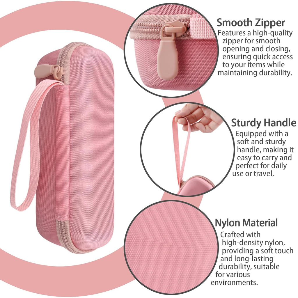 For Medicube Booster Pro 6-In-1 Real Glass Glow Beauty Massager Protective Hard Case, Travel Storage Organizer for Women, Shockproof & Water-Resistant EVA Shell, Pink -