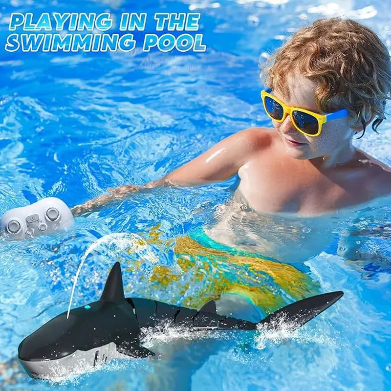Remote Control Mosasaurus Shark Toys for Boys Kids, 1:18 Scale High Simulation Shark for Pool, 2.4Ghz Electric RC Shark Boat Fish Toys with Light & Spray, Toy Shark Gifts for 6 7 8 9 Year Olds Kid Boys Men Girls