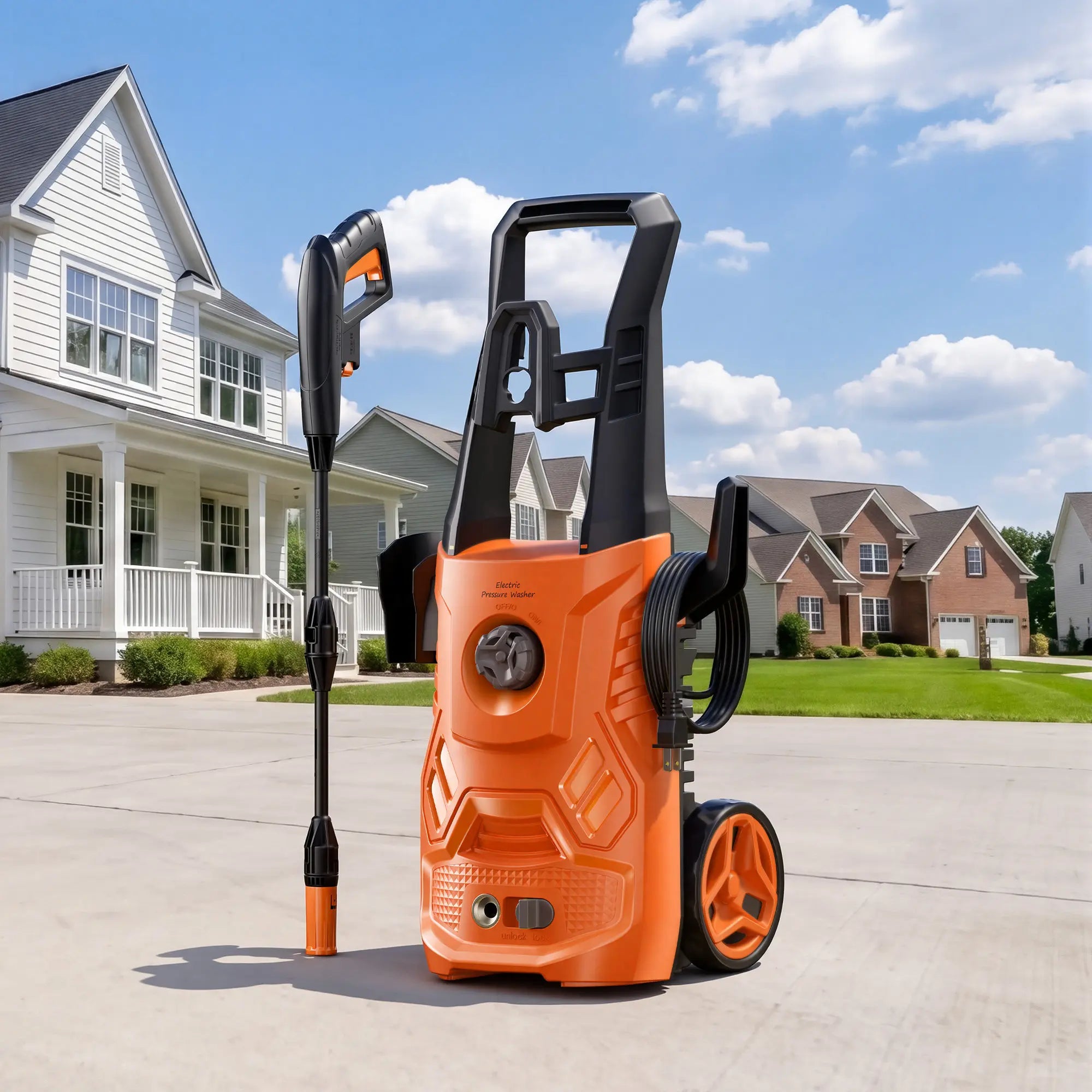 2.6 GPM 2600PSI Electric Pressure Washer with Foam Cannon for Cleaning Cars , Driveways, Decks, Fences, Patios & Outdoor Cleaning, 3 Wand Lengths 1600W Portable Pressure Cleaner Fathersdaygift