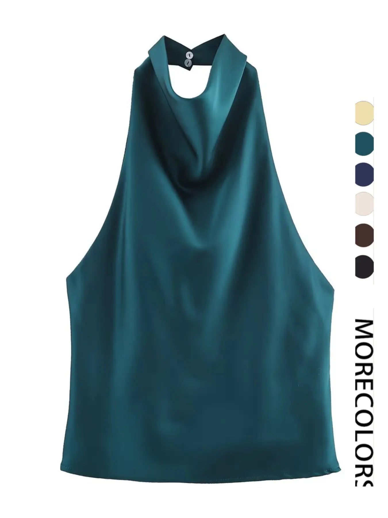Women'S Fashion Halter Satin Solid Tank Top, Sexy Backless Bodycon Party Vest, Summer Holiday Trendy Y2K Fit Women'S Top, Womenswear